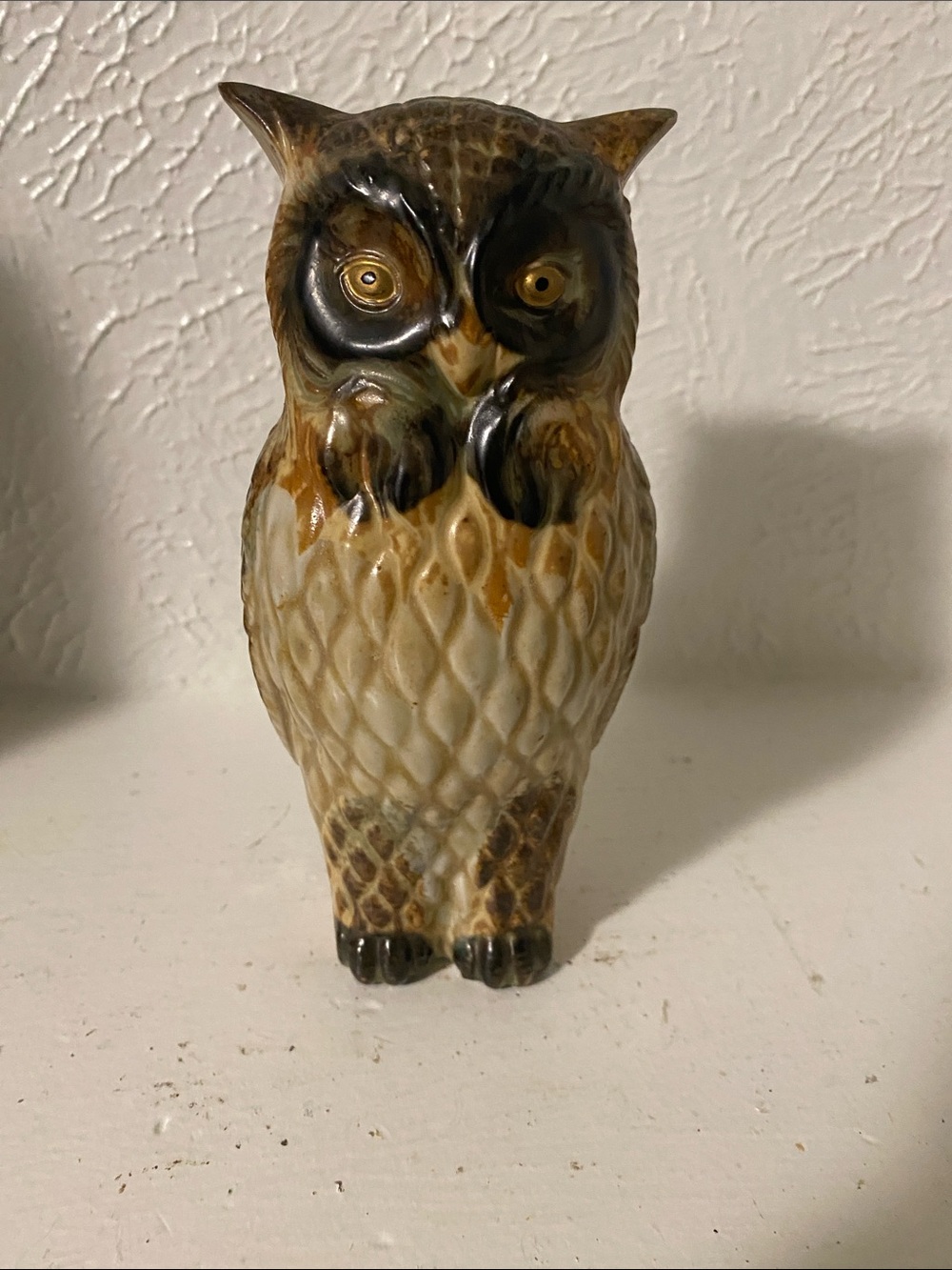 Vintage Otagirl Japan Ceramic Owl Figurine with Original OMC Sticker